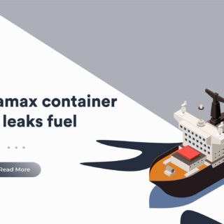 Post-panamax container ship leaks fuel